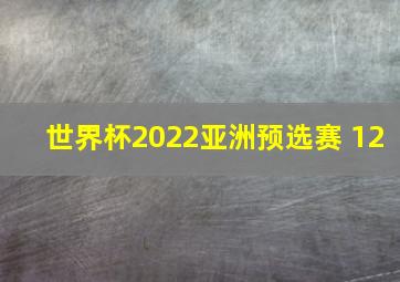 世界杯2022亚洲预选赛 12